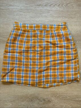 Forever 21 Linen Plaid Skirt
